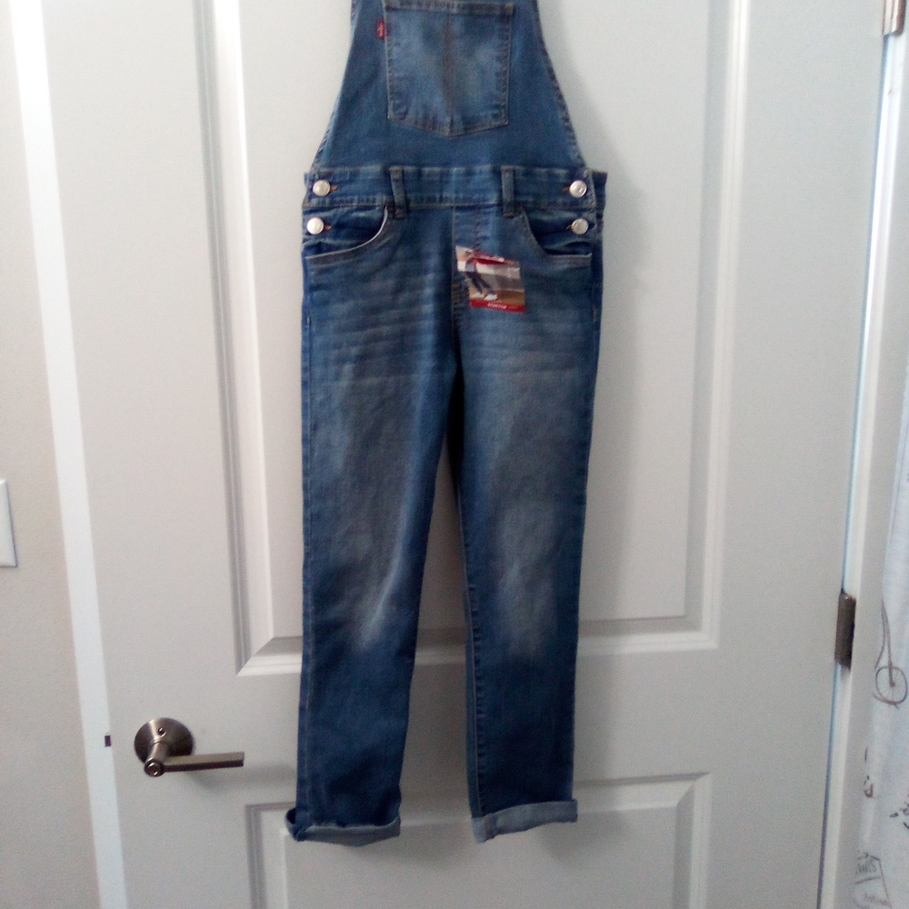 Girls Blue Girlfriend Stretch Jeans Overalls Size 10 Levi Strauss & Co - Picture 8 of 8